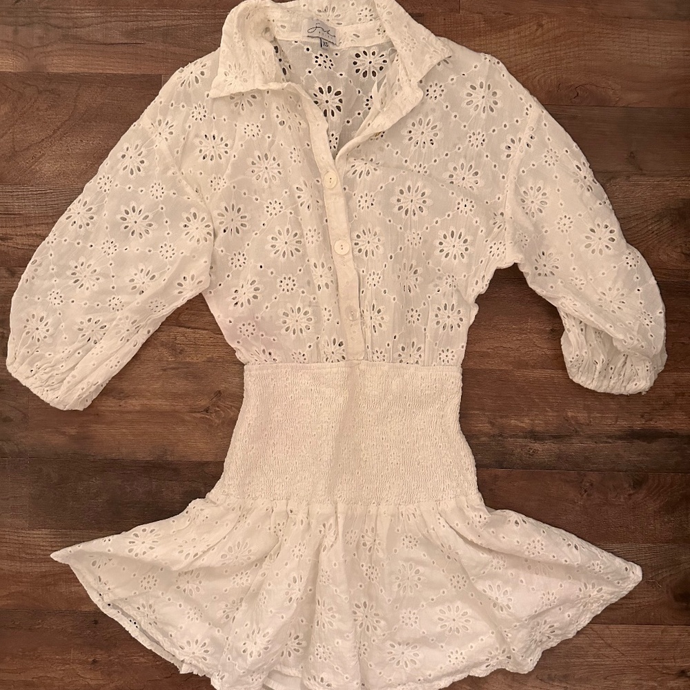 Sabo Skirt Smocked Eyelet Dress